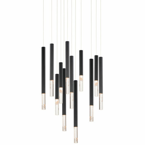 Diaphane 12-Light LED Multi-Light Pendant in Black by ET2 Lighting