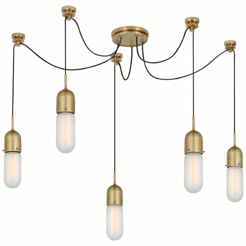 Visual Comfort Signature Collection Thomas OBrien Junio Chandelier in Antique Brass by VC Signature TOB5645HABFG5