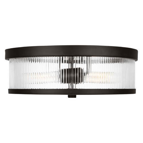 Visual Comfort Studio Collection Chapman & Myers Geneva Aged Iron Flushmount Light