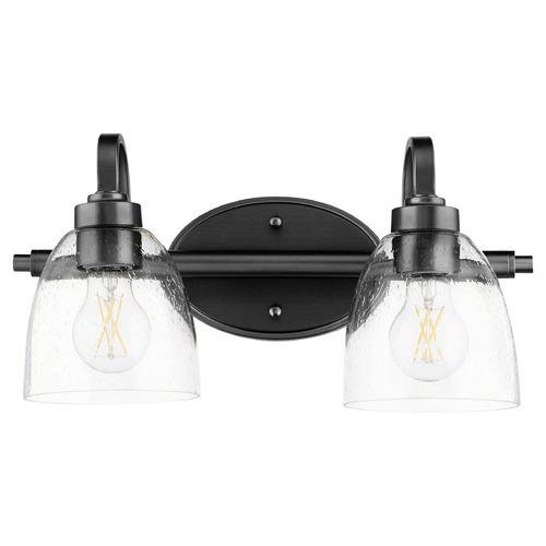 Reyes Textured Black Bathroom Light by Quorum Lighting