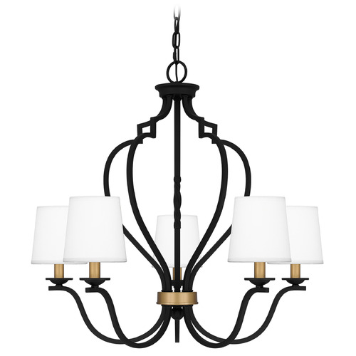 Quoizel Lighting Wilkins Matte Black & Brass Accents Chandelier