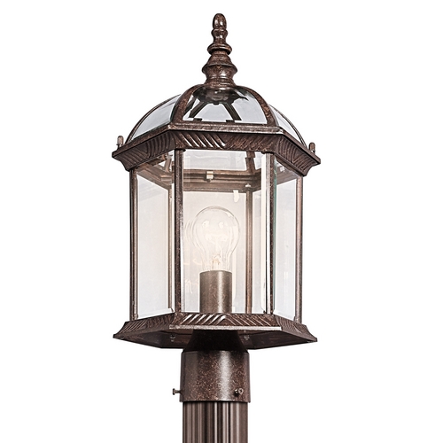 Post Light with Clear Glass in Tannery Bronze by Kichler Lighting