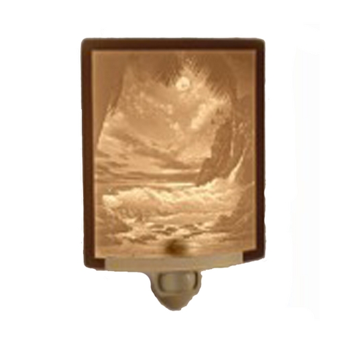 Porcelain Garden Lighting Tropical Moonlight Curved Panel Lithophane Nightlight by Porcelain Garden Lighting NR170