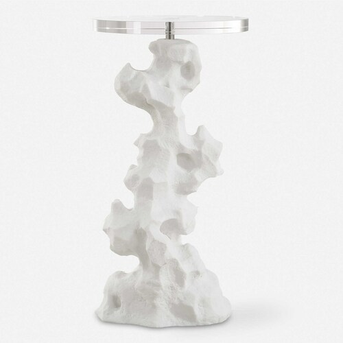 Remnant Drink Table in White Stone by Uttermost Lighting