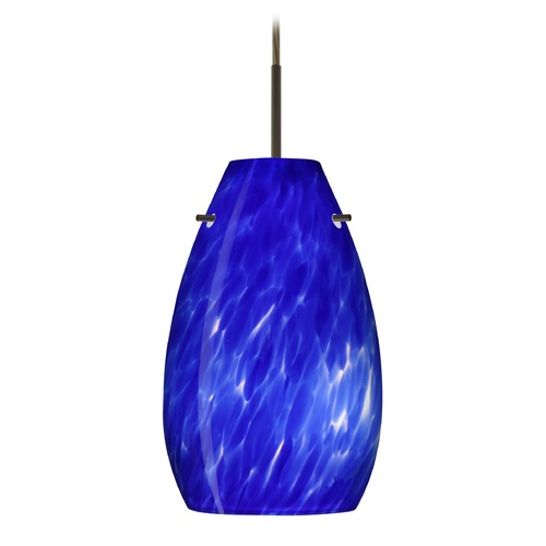 Besa Lighting Pera Bronze LED Mini-Pendant Light with Oblong Shade