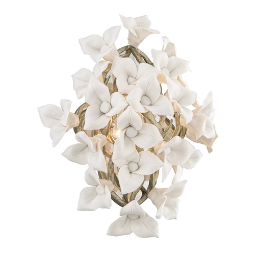 Lily Enchanted Silver Leaf Sconce by Corbett Lighting
