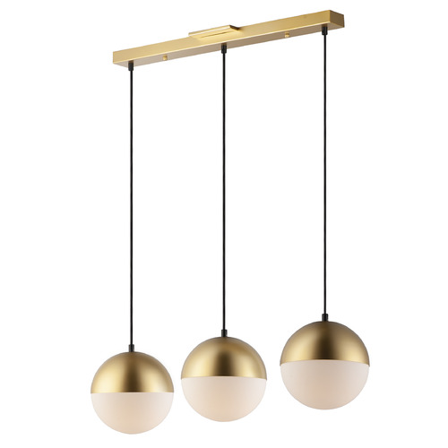 Half Moon 3-Light Linear LED Pendant in Metallic Gold by ET2 Lighting