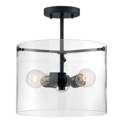 Sommerset Matte Black Semi-Flush Mount by Satco Lighting