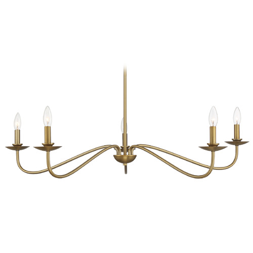 Meridian 42-Inch Chandelier in Natural Brass by Meridian M10085NB