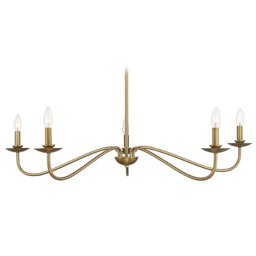 42-Inch Chandelier in Natural Brass by Meridian