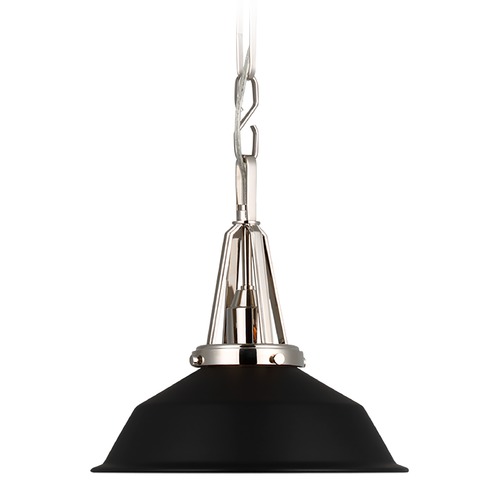 Visual Comfort Signature Collection Chapman & Myers Layton 10-Inch Pendant in Nickel by Visual Comfort Signature CHC5460PNBLK
