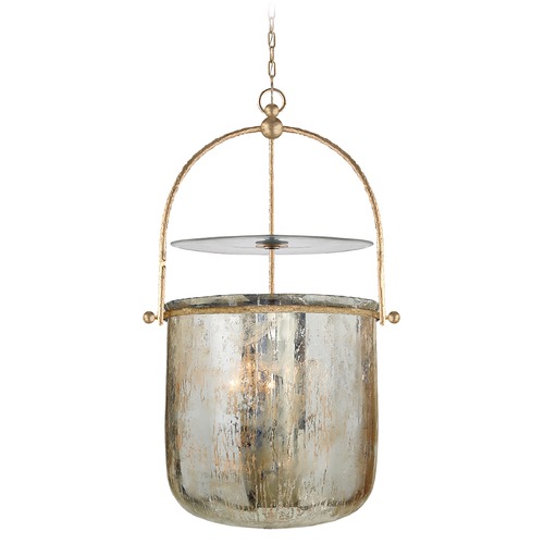 Visual Comfort Signature Collection E.F. Chapman Lorford Smoke Lantern in Gilded Iron by Visual Comfort Signature CHC2270GIMG