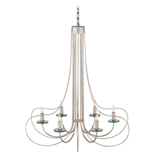 Currey and Company Harrow Silver Leaf / Silver / Clear Chandelier