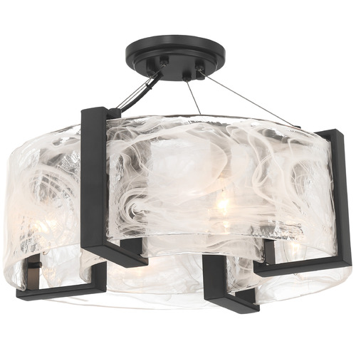 Minka Lavery Cloud Break Coal Black Semi-Flushmount Light