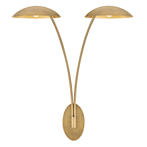 Fredrick Ramond Glenn 2-Light Sconce in Heritage Brass & Gold Leaf by Fredrick Ramond FR41642HB-GLF