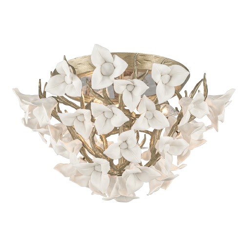 Corbett Lighting Lily Enchanted Silver Leaf Flush Mount by Corbett Lighting 211-34