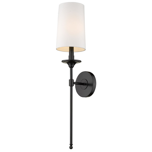 Z-Lite Emily Matte Black Sconce by Z-Lite 807-1S-MB