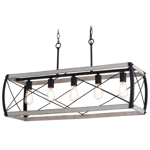 Vaxcel Lighting Montclare Textured Black & White Ash Island Light