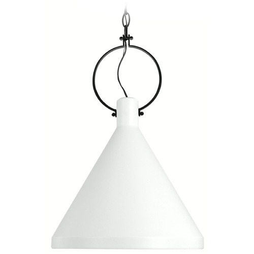 Visual Comfort Studio Collection Visual Comfort Studio Collection Lyon Matte White Pendant Light with Conical Shade 6684901-115