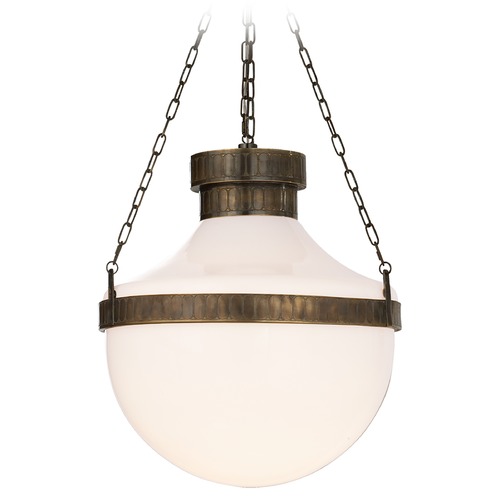Visual Comfort Signature Collection Michael S. Smith Modern Schoolhouse Lantern in Brass by Visual Comfort Signature MS5030ABVWG
