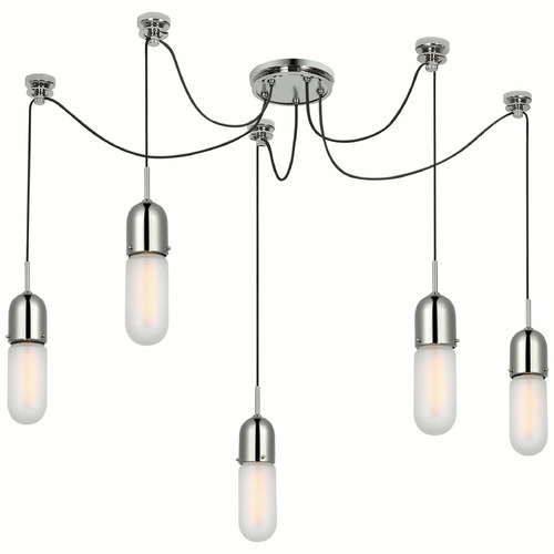 Visual Comfort Signature Collection Thomas OBrien Junio Chandelier in Polished Nickel by VC Signature TOB5645PNFG5