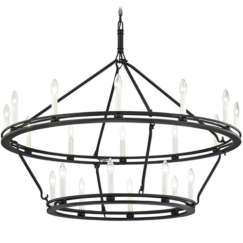 Troy Lighting Sutton Textured Black Chandelier