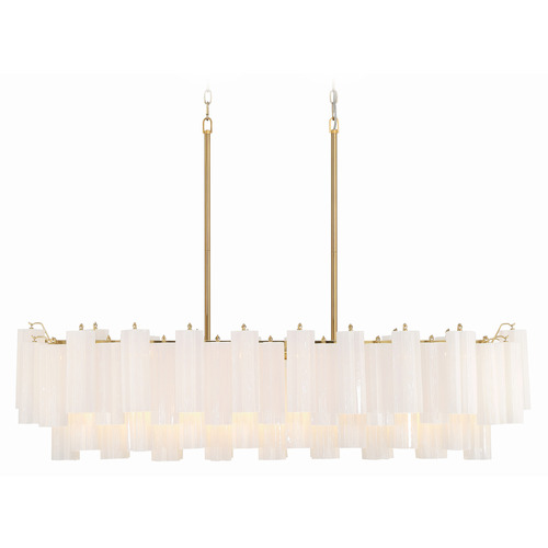 Crystorama Lighting Crystorama Lighting Addis Aged Brass Island Light ADD-317-AG-WH