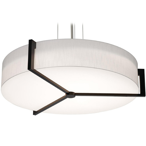 Afx Lighting Apex Satin Nickel Pendant Light with Drum Shade