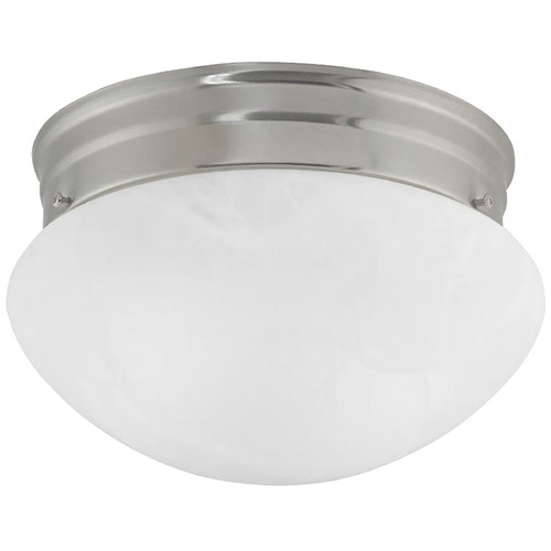 8-Inch Satin Nickel Flushmount Mushroom Ceiling Light