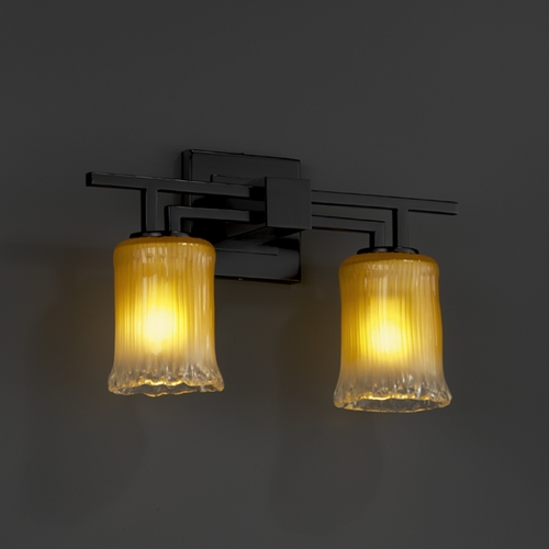 Veneto Luce Collection Matte Black Bathroom Light by Justice Design Group