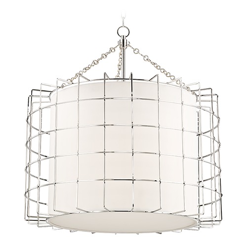 Hudson Valley Lighting Hudson Valley Lighting Sovereign Polished Nickel LED Pendant Light with Drum Shade 1531-PN