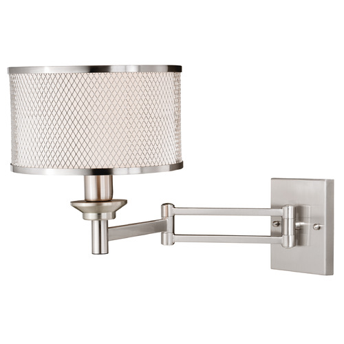 Vaxcel Lighting Polk Satin Nickel Swing Arm Lamp