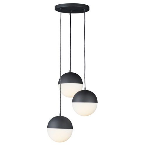 Half Moon 3-Light LED Pendant in Black by ET2 Lighting