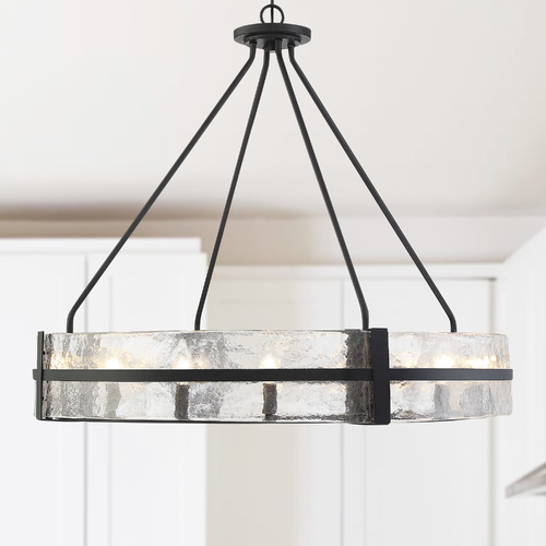 Hudson 12-Light Matte Black Pendant by Savoy House