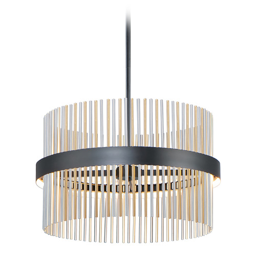 Chimes 24-Inch LED Pendant in Black/Nickel/Brass by ET2 Lighting