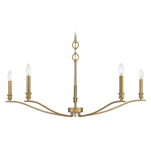 42-Inch Chandelier in Natural Brass by Meridian