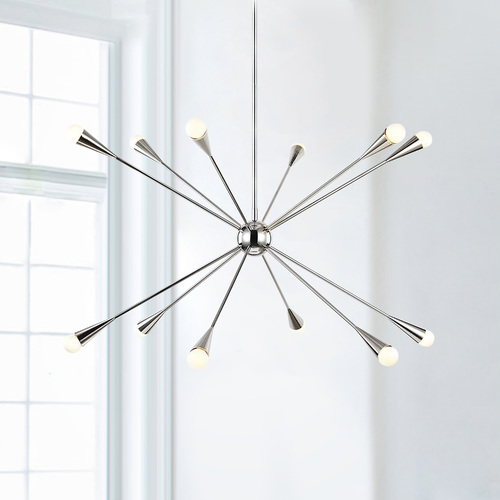 Visual Comfort Studio Collection ED Ellen-DeGeneres Jax 38-Inch Polished Nickel Chandelier by Visual Comfort Studio EC10312PN