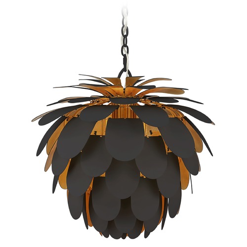Visual Comfort Signature Collection E.F. Chapman Cynara Small Chandelier in Matte Black by Visual Comfort Signature CHC5163MBKG