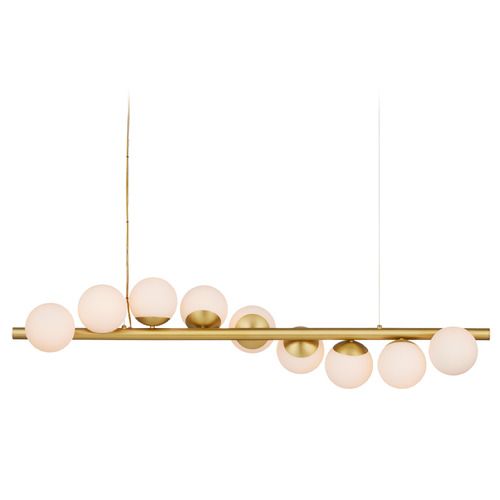 Currey and Company Barcarolle Brushed Brass / White Island Light