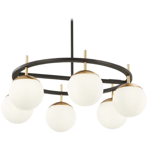 George Kovacs Lighting Alluria 6-Light Chandelier in Weathered Black & Autumn Gold by George Kovacs P1356-618