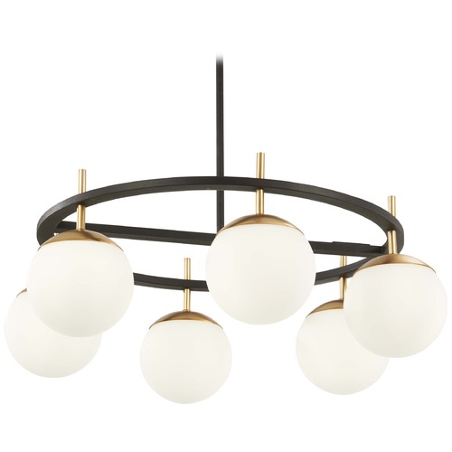 Alluria 6-Light Chandelier in Weathered Black & Autumn Gold by George Kovacs