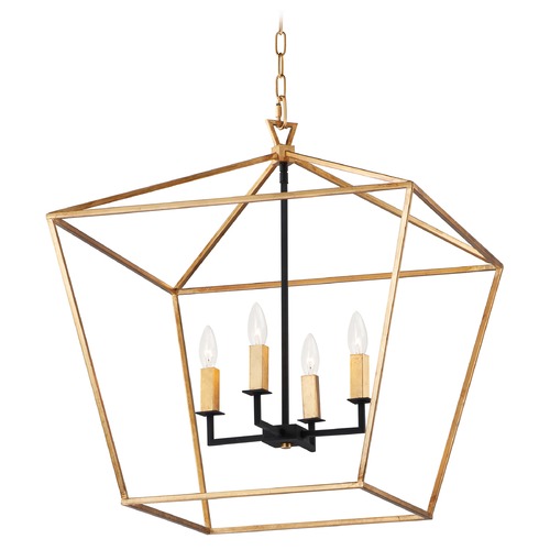 Abode Gold Leaf & Textured Black Chandelier by Maxim Lighting