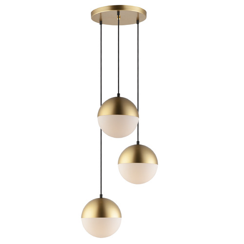 Half Moon 3-Light LED Pendant in Metallic Gold by ET2 Lighting
