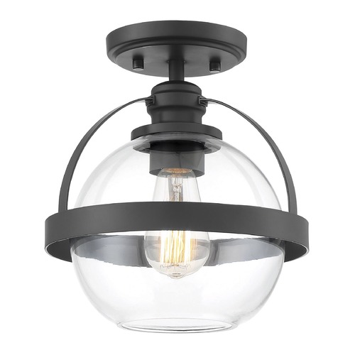 Pendleton Matte Black Semi-Flush Mount by Savoy House