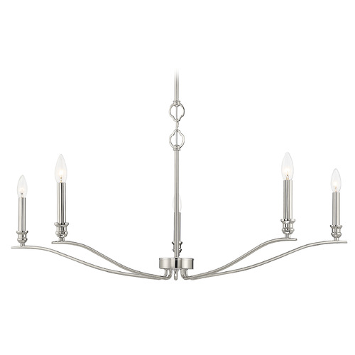 Meridian 42-Inch Chandelier in Polished Nickel by Meridian M10086PN