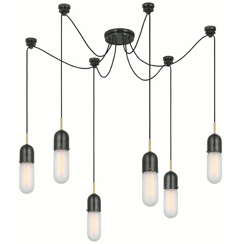 Visual Comfort Signature Collection Thomas OBrien Junio Chandelier in Bronze & Brass by VC Signature TOB5645BZHABFG6