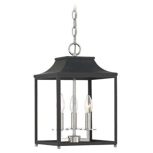 Meridian 10-Inch Lantern in Matte Black & Polished Nickel by Meridian M30013MBKPN