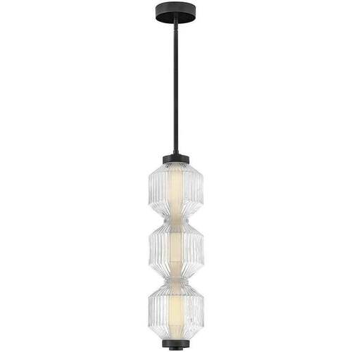 Fredrick Ramond Reign LED Convertible Pendant in Lacquered Brass by Fredrick Ramond FR41467BK