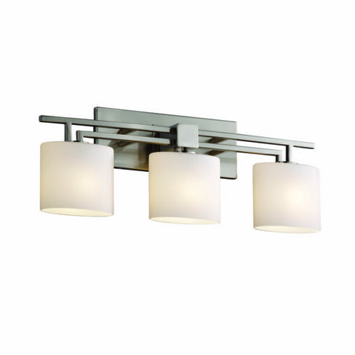 Justice Design Group Aero 3-Light Bath Light in Brushed Nickel by Justice Design Group FSN-8703-30-OPAL-NCKL