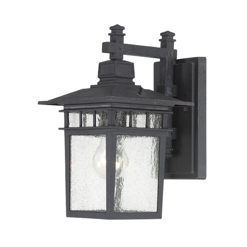 Seeded Glass Outdoor Wall Light Black by Nuvo Lighting